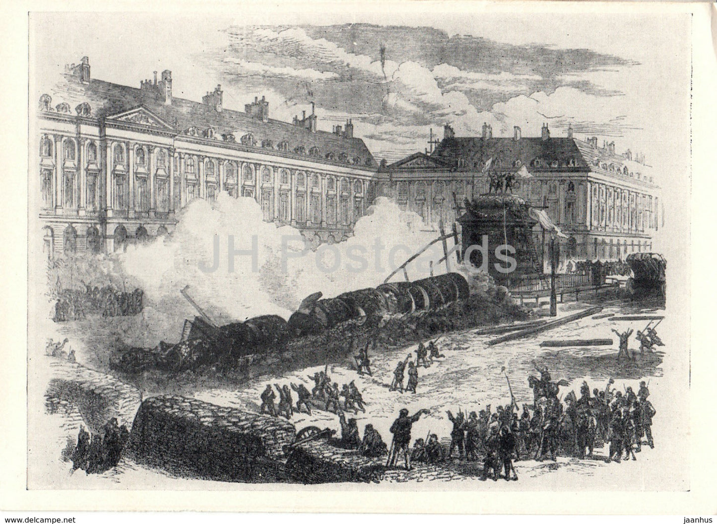 Paris - overthrow of the Vendome column - illustration - 1970 - Russia USSR - unused