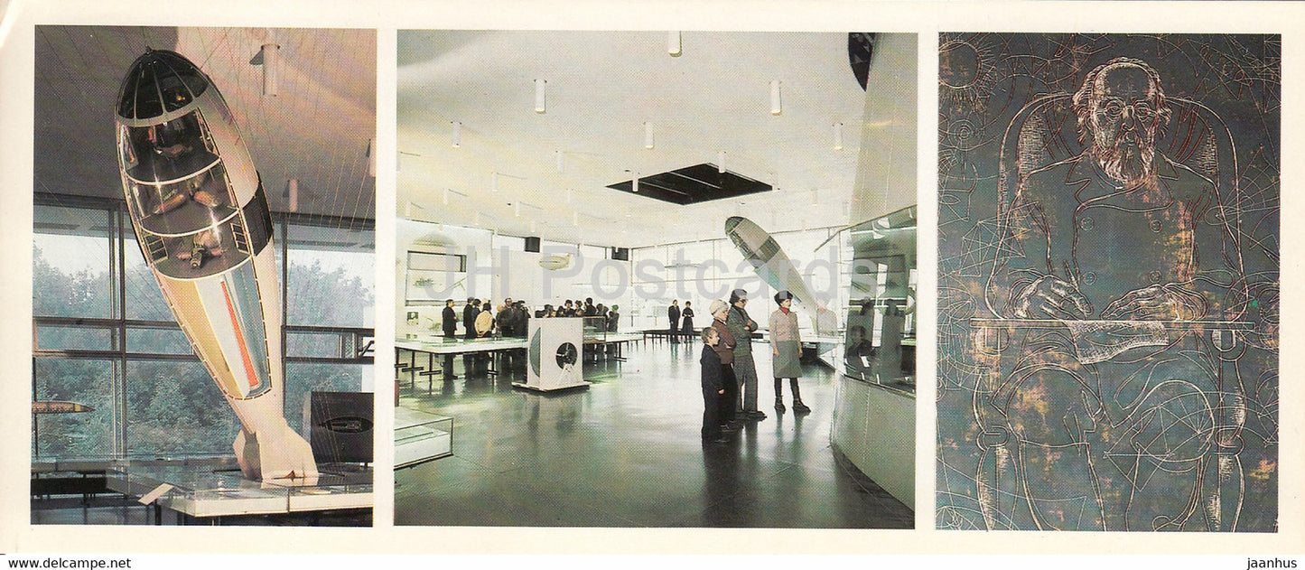Tsiolkovsky rocket model - portrait - State Museum of the History of Cosmonautics - 1984 - Russia USSR - unused - JH Postcards