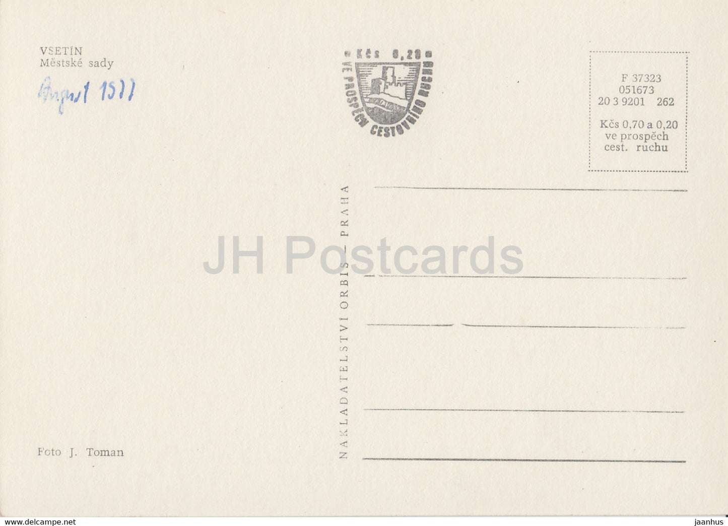 Vsetin – Mestske Sady – 1977 – Tschechische Republik – gebraucht