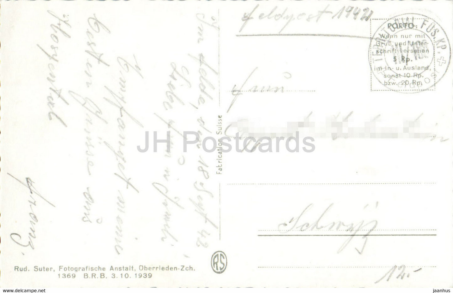 Andermatt gegen die Furka - 901 - 1942 - carte postale ancienne - Suisse - utilisé