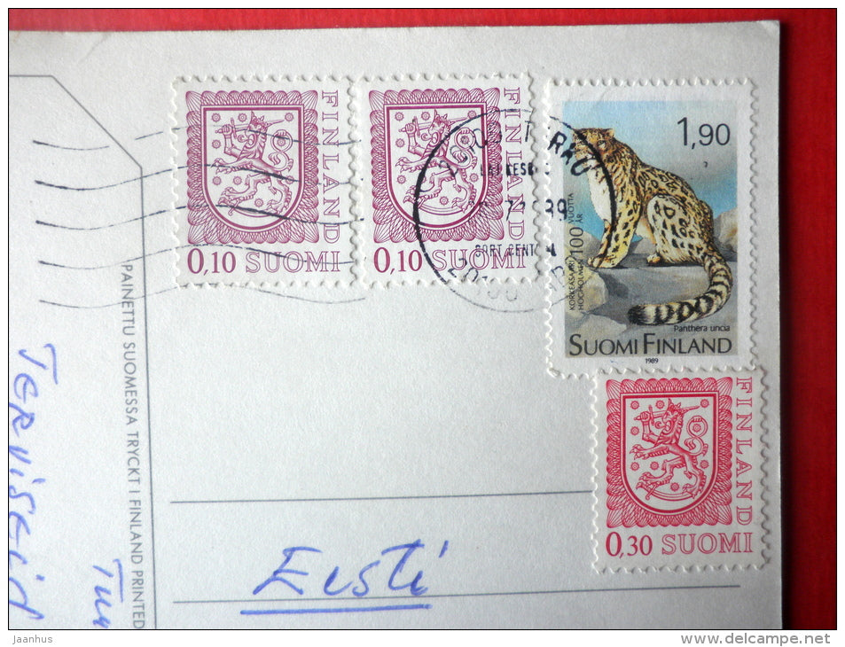 Teddybear - Snow leopard - 2467/2 - Finland - sent from Finland to Estonia USSR 1989 - JH Postcards