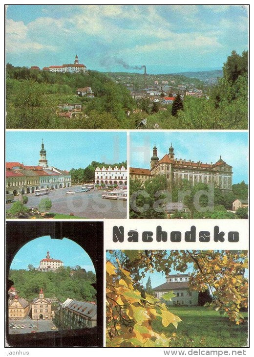 Nachodsko - castle - Husovo square - Broumov - Ratiborice - Czechoslovakia - Czech - unused - JH Postcards