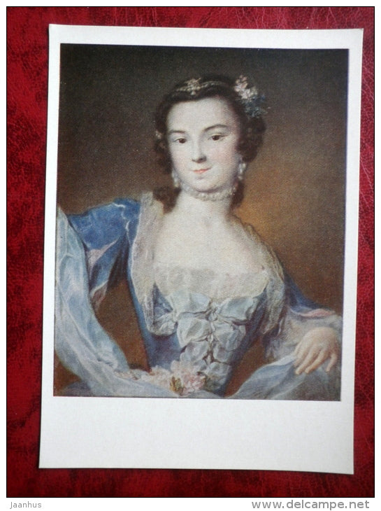Painting by Rosalba Carriera - Portrait of dancer Rosalba Carriera - italian art - unused - JH Postcards