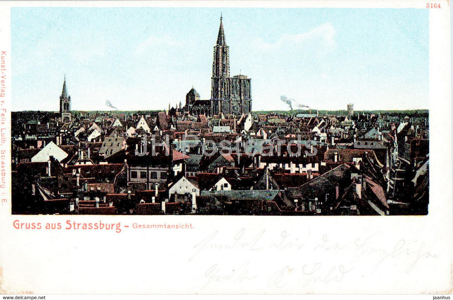 Gruss aus Strassburg - Gesamtansicht - 8164 - old postcard - France - used - JH Postcards
