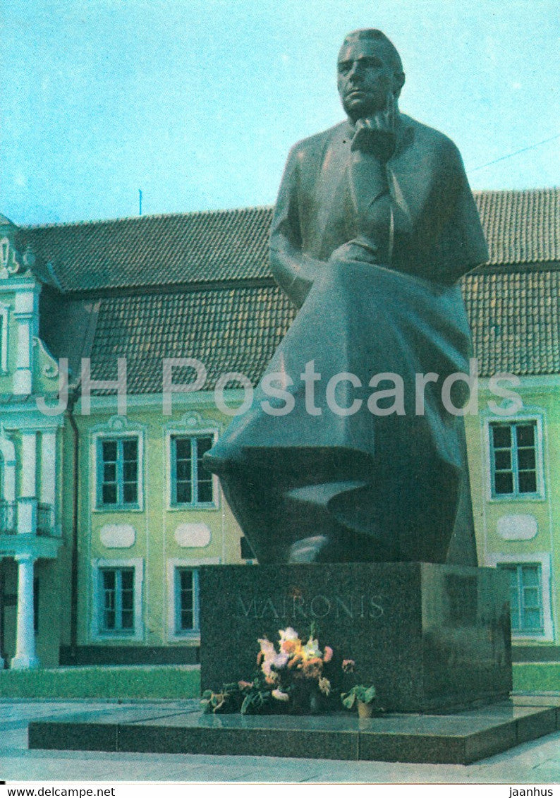 Kaunas - monument to Lithuanian writer Maironis - 1982 - Lithuania USSR - unused - JH Postcards