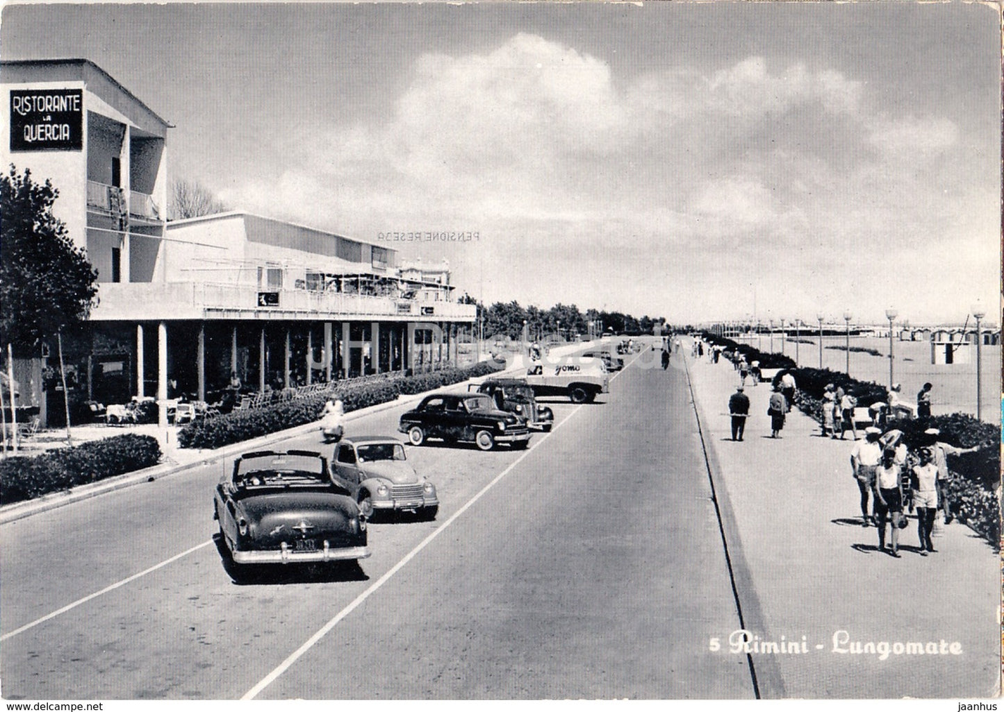 Rimini - Lungomare - Ristorante La Quercia - restaurant - old car - 5 - Italy - unused - JH Postcards