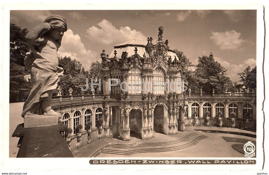 Dresden - Zwinger - Wall Pavillon - 7616 - old postcard - 1937 - Germany - used - JH Postcards