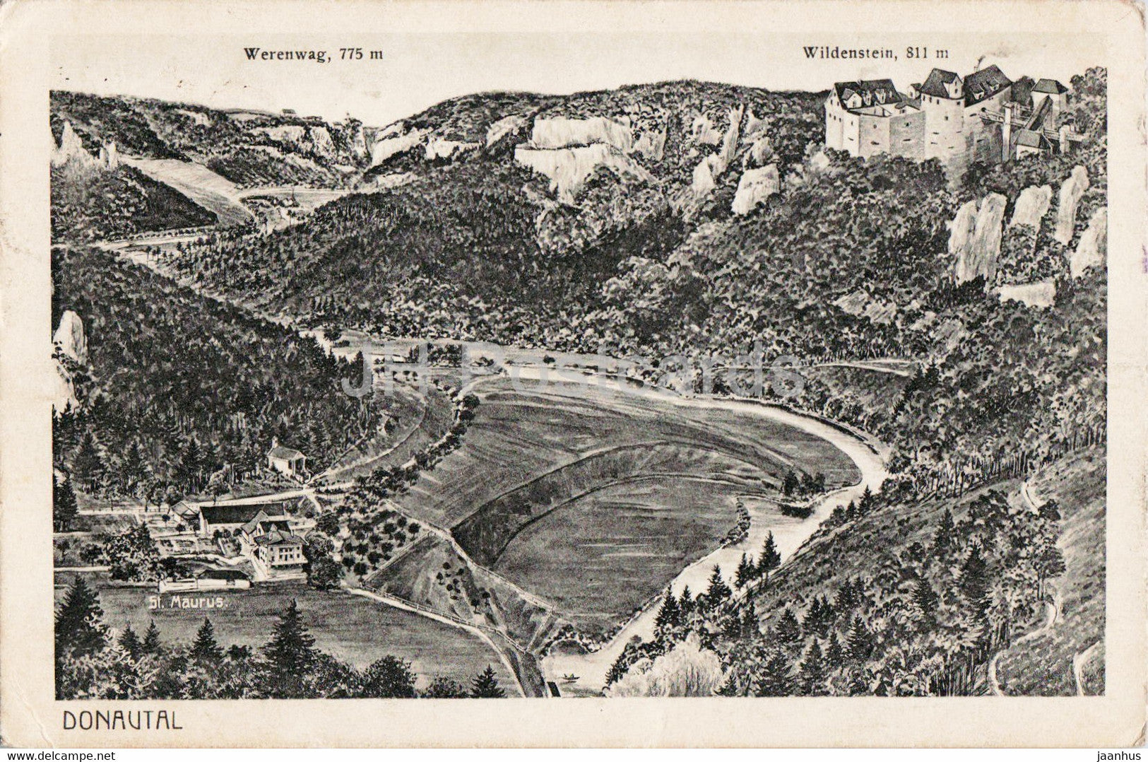 Donautal - Werenwag - Wildenstein - old postcard - 1921 - Germany - used - JH Postcards
