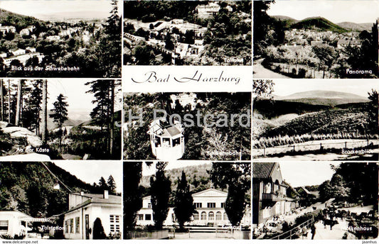 Bad Harzburg - Talfahrt - Panorama - Talstation - Schwebebahn - old postcard - Germany - used - JH Postcards