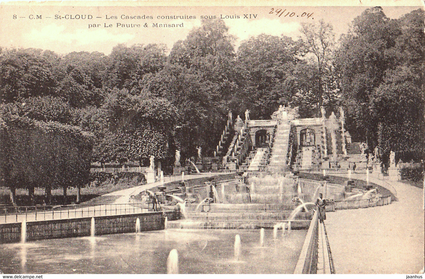 Saint Cloud - St Cloud - Les Cascades construites sous Louis XIV par Le Pautre - old postcard - 8 - France - unused - JH Postcards