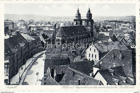 Bayreuth - Blick auf Bayreuth und die protestantische Stadtkirche - 68764 - old postcard - Germany - unused - JH Postcards