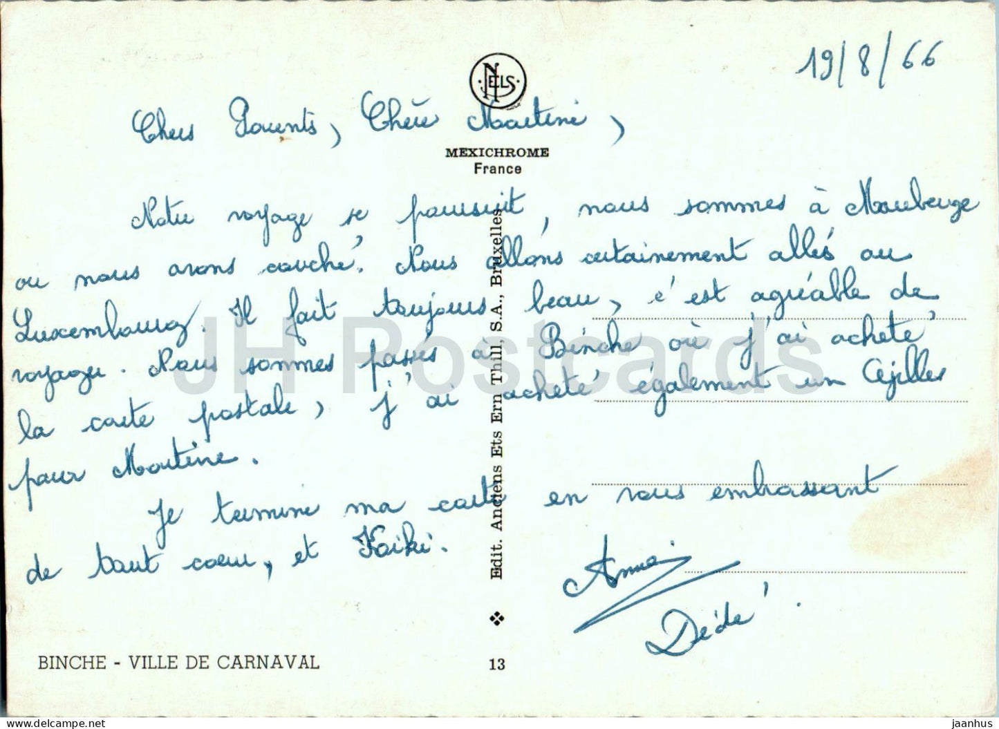 Binche - Ville de Carnaval - carnival - multiview - 13 - 1966 - Belgium - used