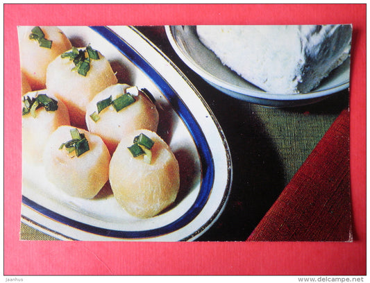 potatoes with butter and cheese - recipes - Latvian dishes - 1971 - Russia USSR - unused - JH Postcards