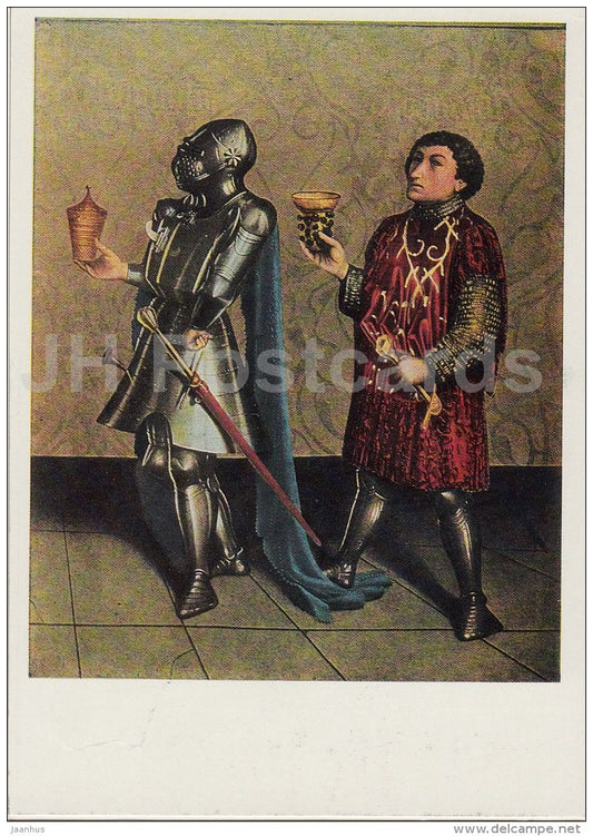 painting by Konrad Witz - Zabad and Benaiah before King David - German art - 1967 - Russia USSR - unused - JH Postcards