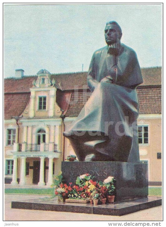 monument to lithuanian poet Maironis - Kaunas - 1981 - Lithuania USSR - unused - JH Postcards