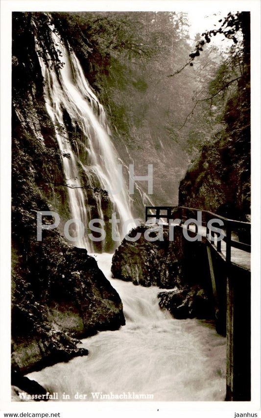 Wasserfall in der Wimbachklamm - old postcard - Germany - unused - JH Postcards