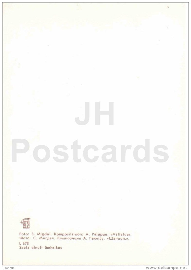 composition Wantonness - flowers - vase - ikebana - 1979 - Estonia USSR - unused - JH Postcards