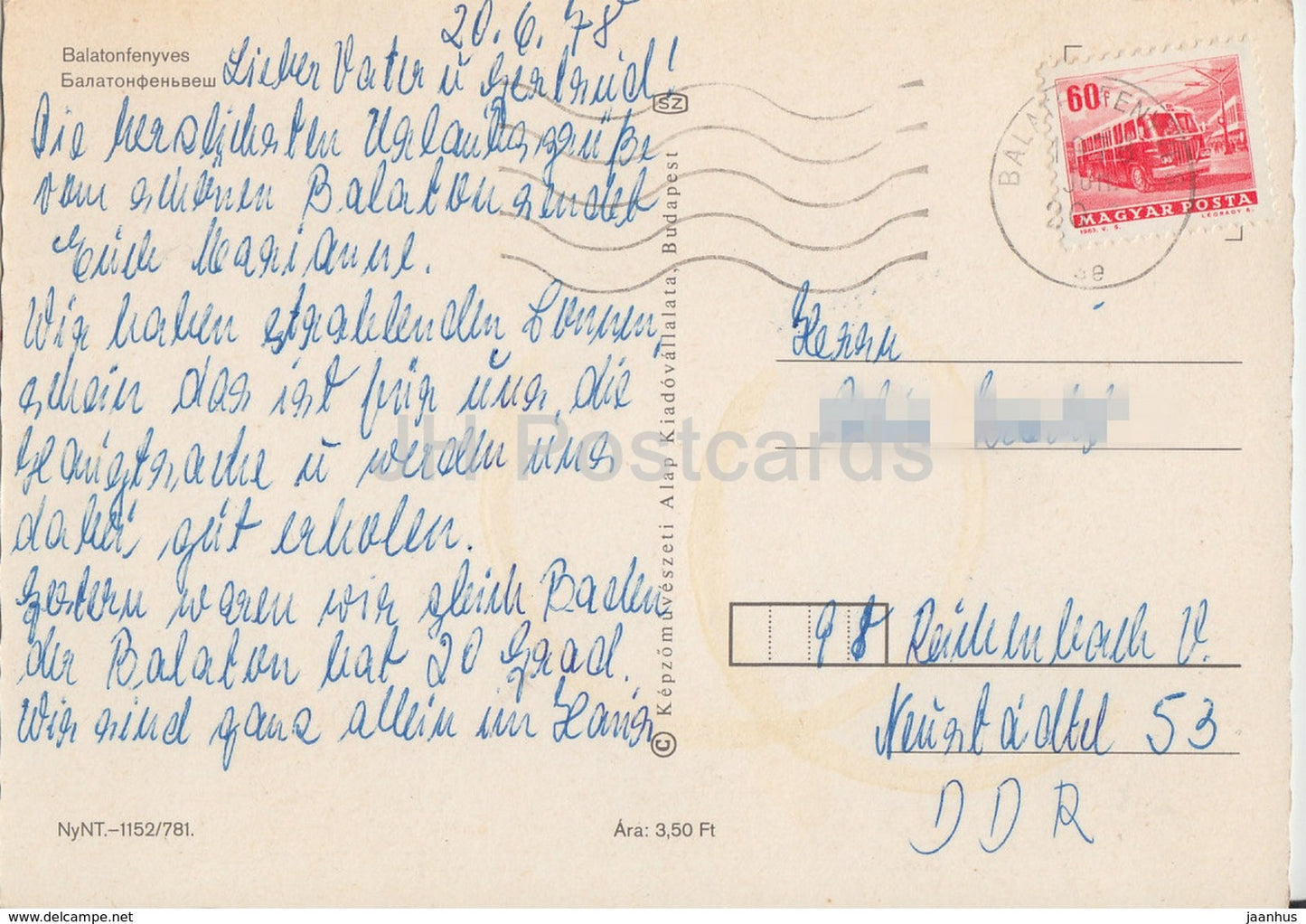 Balaton - Balatonfenyves - Hotel - Segelboot - Multiview - 1978 - Ungarn - gebraucht