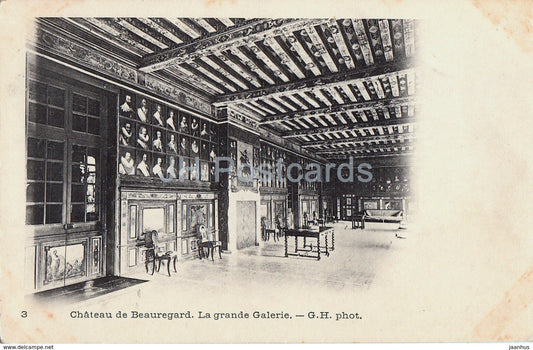 Chateau de Beauregard - La Grande Galerie - castle - 3 - old postcard - France - unused