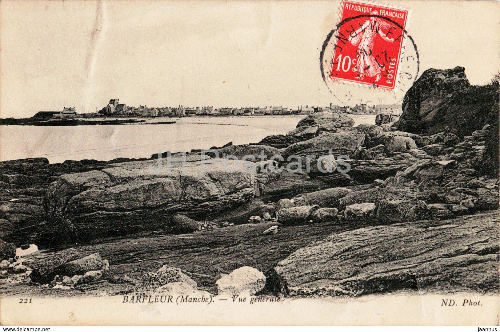Barfleur - Vue Generale - 221 - old postcard - 1909 - France - used - JH Postcards