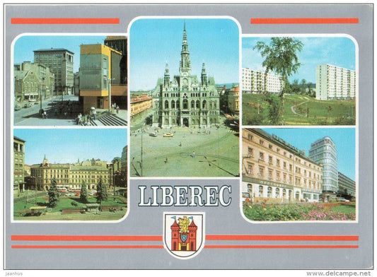 Liberec - city views - architecture - Czechoslovakia - Czech - unused - JH Postcards