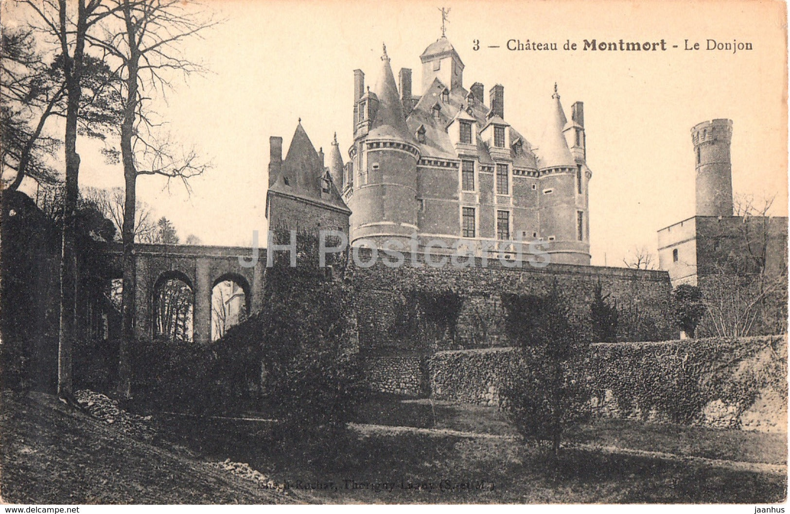 Chateau de Montmort - Le Donjon - 3 - castle - old postcard - France - unused