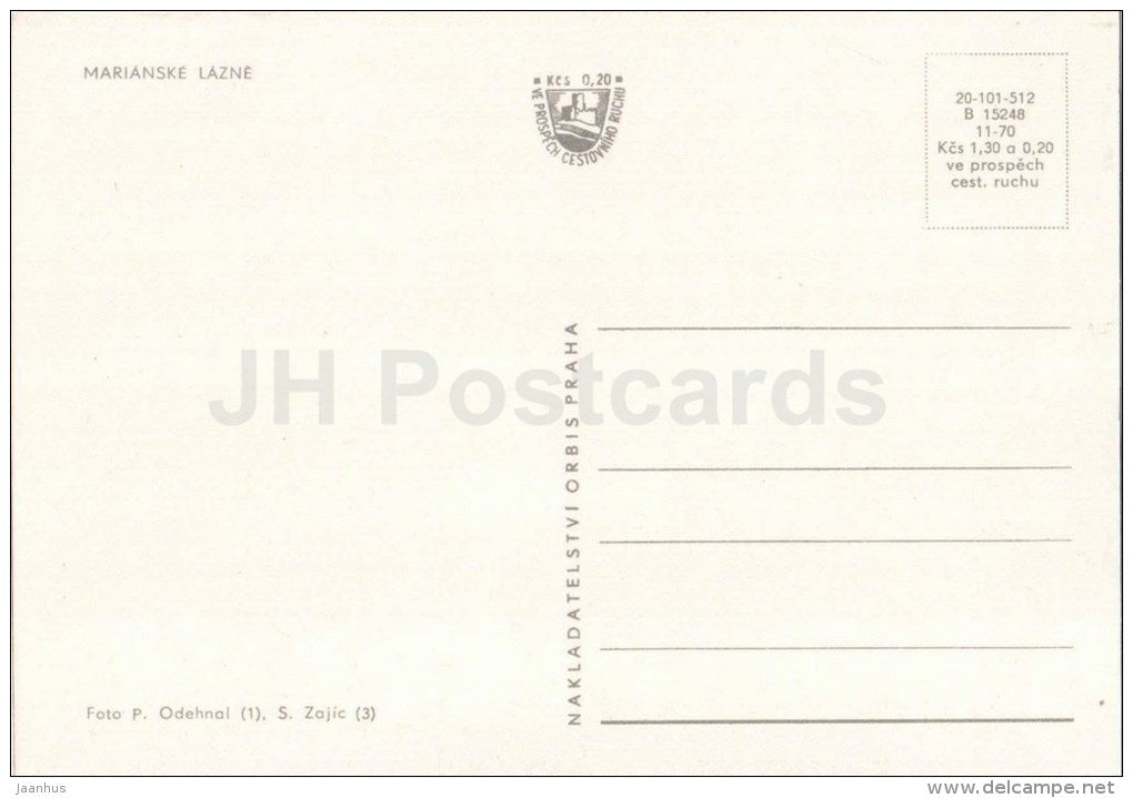 Marienbad - Marianske Lazne - spa - Czechoslovakia - Czech - unused - JH Postcards