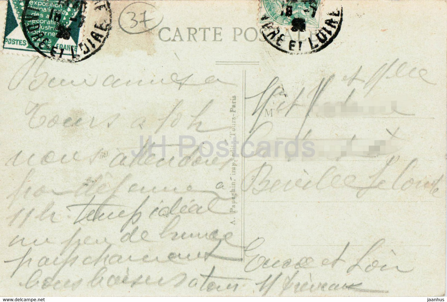 Touren - Panorama de la Tour Charlemagne de la Basilique Saint Martin - 11 - alte Postkarte - 1923 - Frankreich - gebraucht