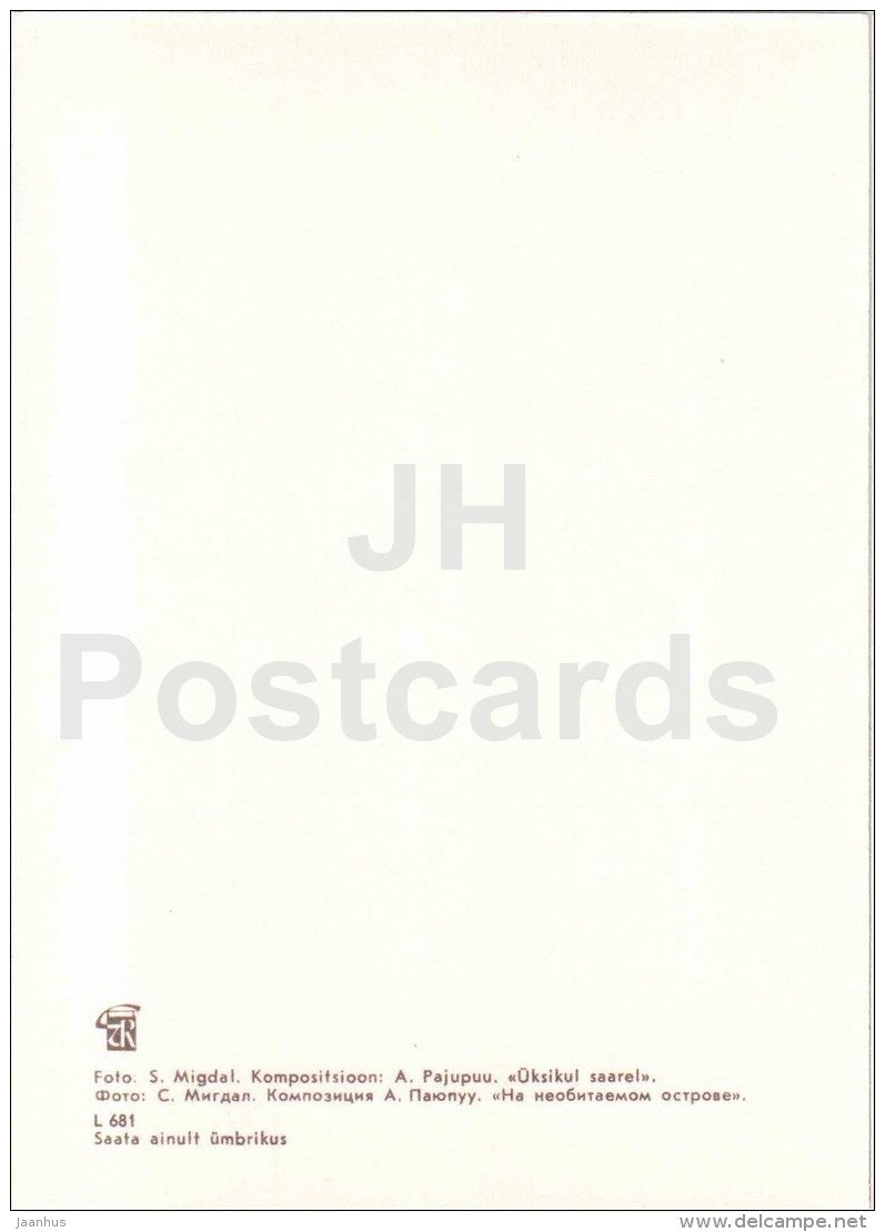 composition Uninhabited island - branches - ikebana - 1979 - Estonia USSR - unused - JH Postcards