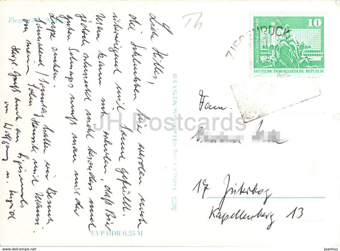 Ziegenruck - Saale - carte postale ancienne - Allemagne DDR - utilisé