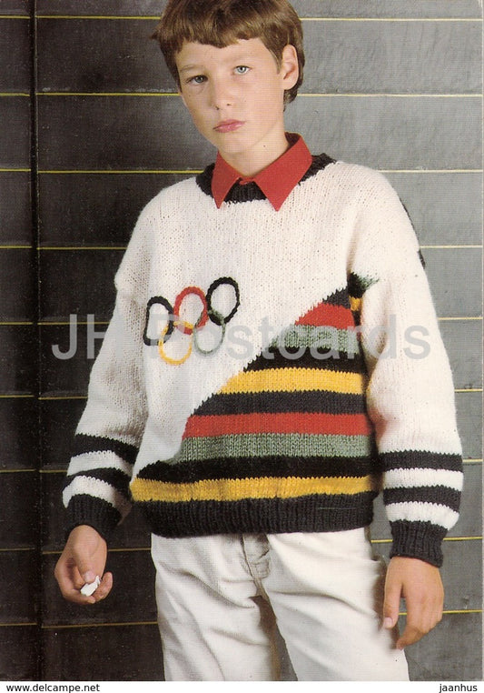 Boy Olympic style Pullover - Children Fashion - Czech Republic - unused - JH Postcards