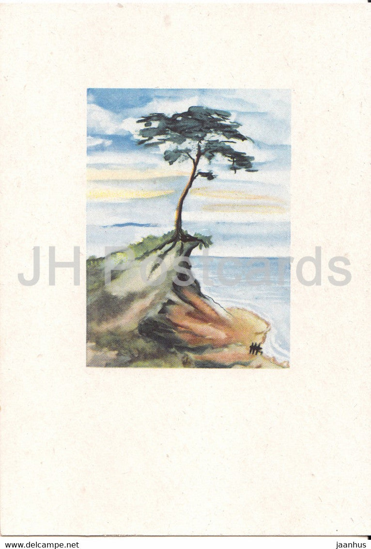 painting - pine tree - Thater - Germany - unused - JH Postcards
