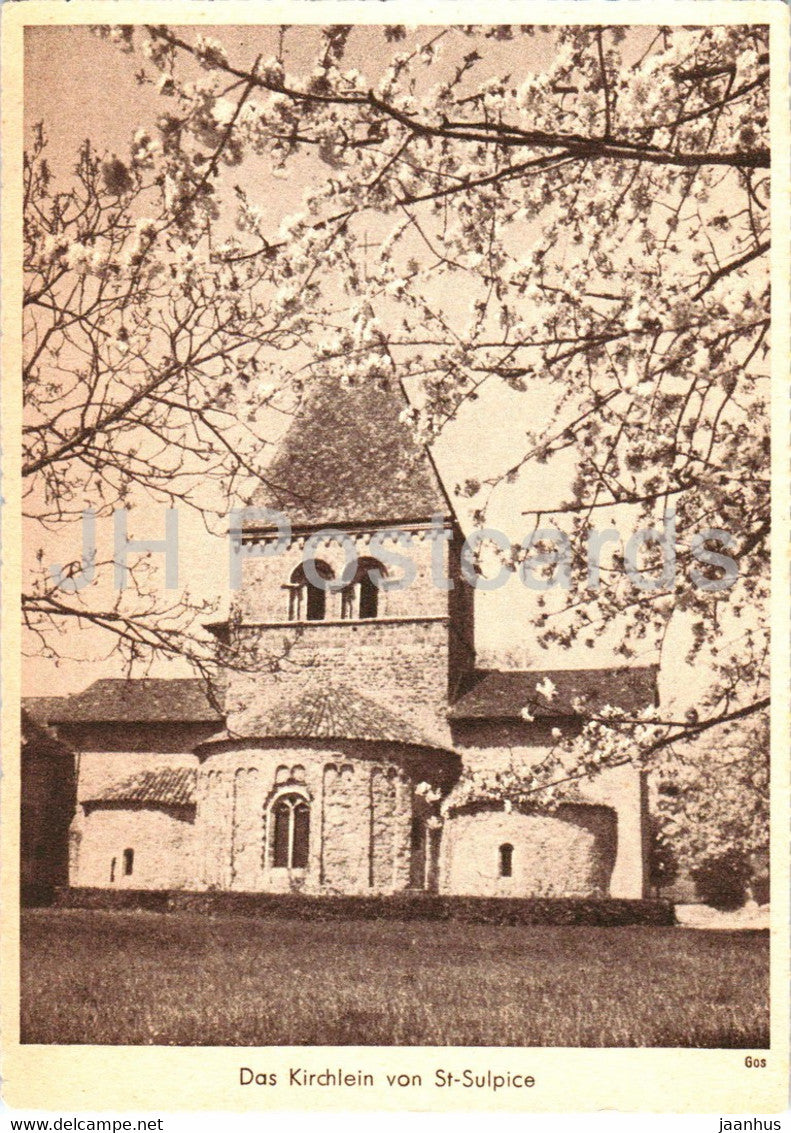 Das Kirchlein von St Sulpice - church - old postcard - Switzerland - unused - JH Postcards