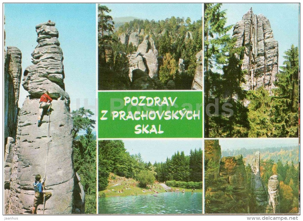 Cesky raj - Bohemian Paradise - rocks - swimming place - Czechoslovakia - Czech - unused - JH Postcards