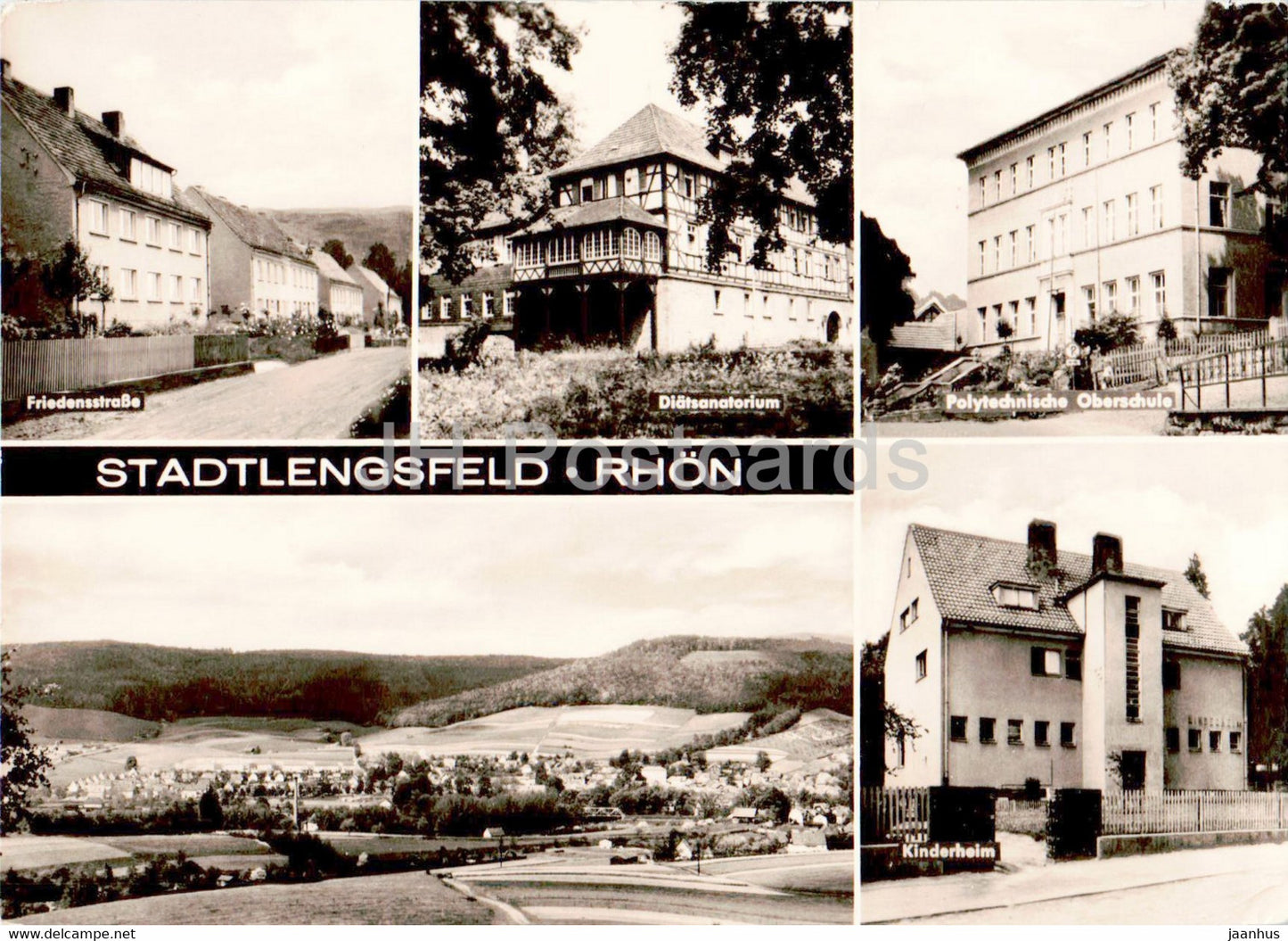 Stadtlengsfeld - Rhon - Friedensstrasse - Diatsanatorium - Polytechnische Oberschule old postcard - Germany DDR - unused - JH Postcards