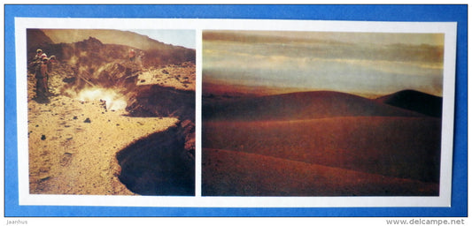 cracks at the foot of slag cone - volcano - Tolbachik is a volcanic complex - Kamchatka - 1978 - Russia USSR - unused - JH Postcards