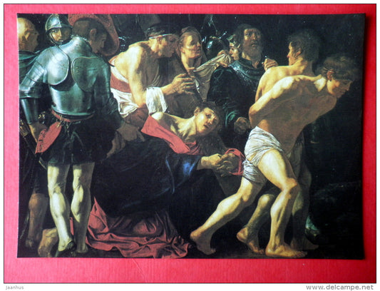 painting by Cecco del Caravaggio - Christ carries the cross , 16th century - italian art - unused - JH Postcards