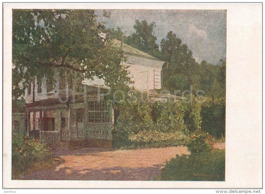 painting by V. Konstantinov - House Museum of L. Tolstoy in Yasnaya Polyana - russian art  - unused - JH Postcards