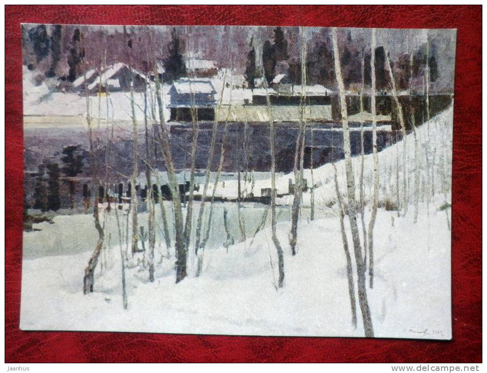 Painting by N. E. Timkov - early spring 1959 - russian art - unused - JH Postcards