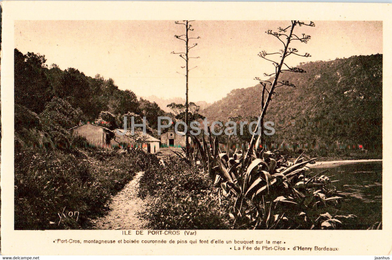 Ile de Port Cros - Bateaux quotidiens par les Salins d'Hyeres - 4 - old postcard - France - unused - JH Postcards