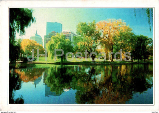 Boston - The park near the financial district - A4 - USA - unused - JH Postcards
