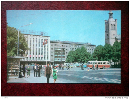 Victory Square - bus - Tallinn - 1973 - Estonia USSR - unused - JH Postcards