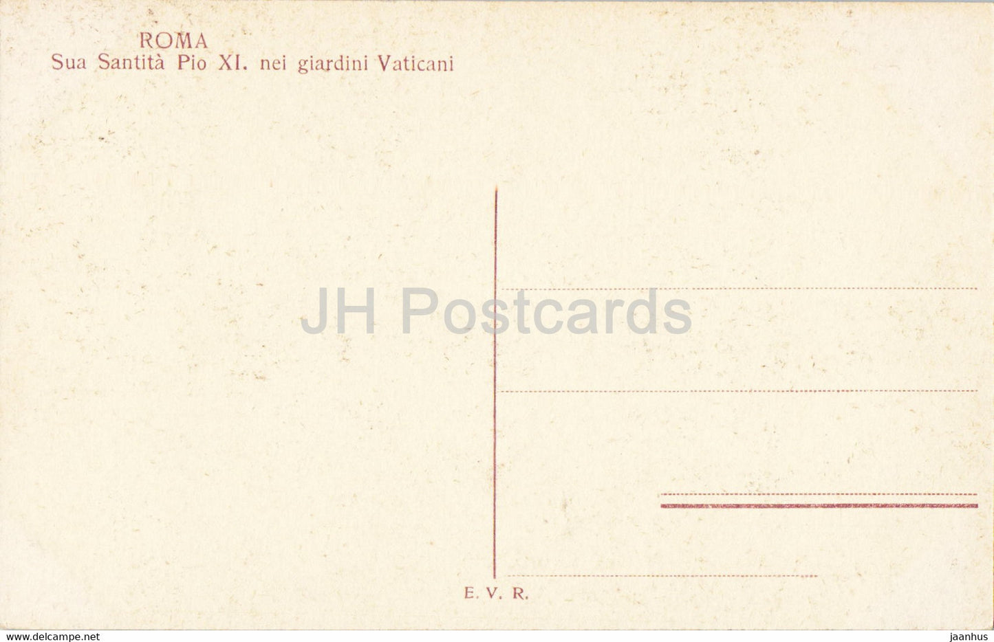 Roma - Rome - Sua Santita Pio XI nei giardini Vaticani - Pope Pius XI - old postcard - Italy - unused