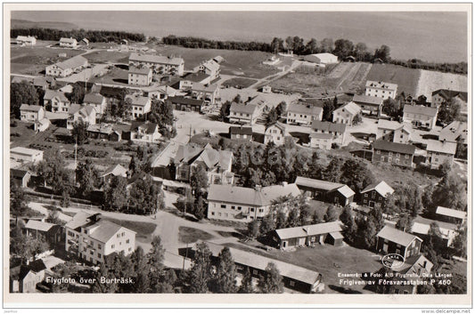 Flygfoto over Burträsk - aerial view - Sweden - used - JH Postcards