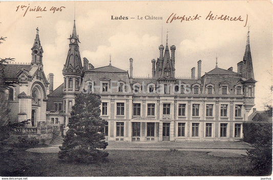 Ludes - Le Chateau - castle - 1906 - old postcard - France - unused - JH Postcards