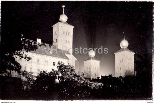 Stockalperschloss in Brig - Nachtbleutung - castle  - 4794 - Switzerland - old postcard - unused - JH Postcards