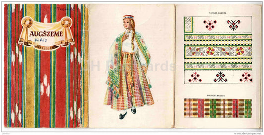 Latvian Folk Costumes - Augszeme - National Costume - old booklet - 1984 - Latvia USSR - JH Postcards