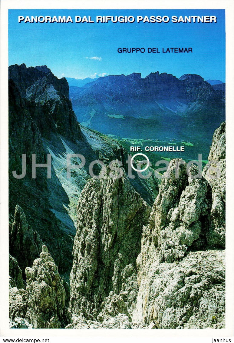 Panorama dal Rifugio Passo Santner - Gruppo del Latemar - Rif Coronelle - Italy - unused - JH Postcards