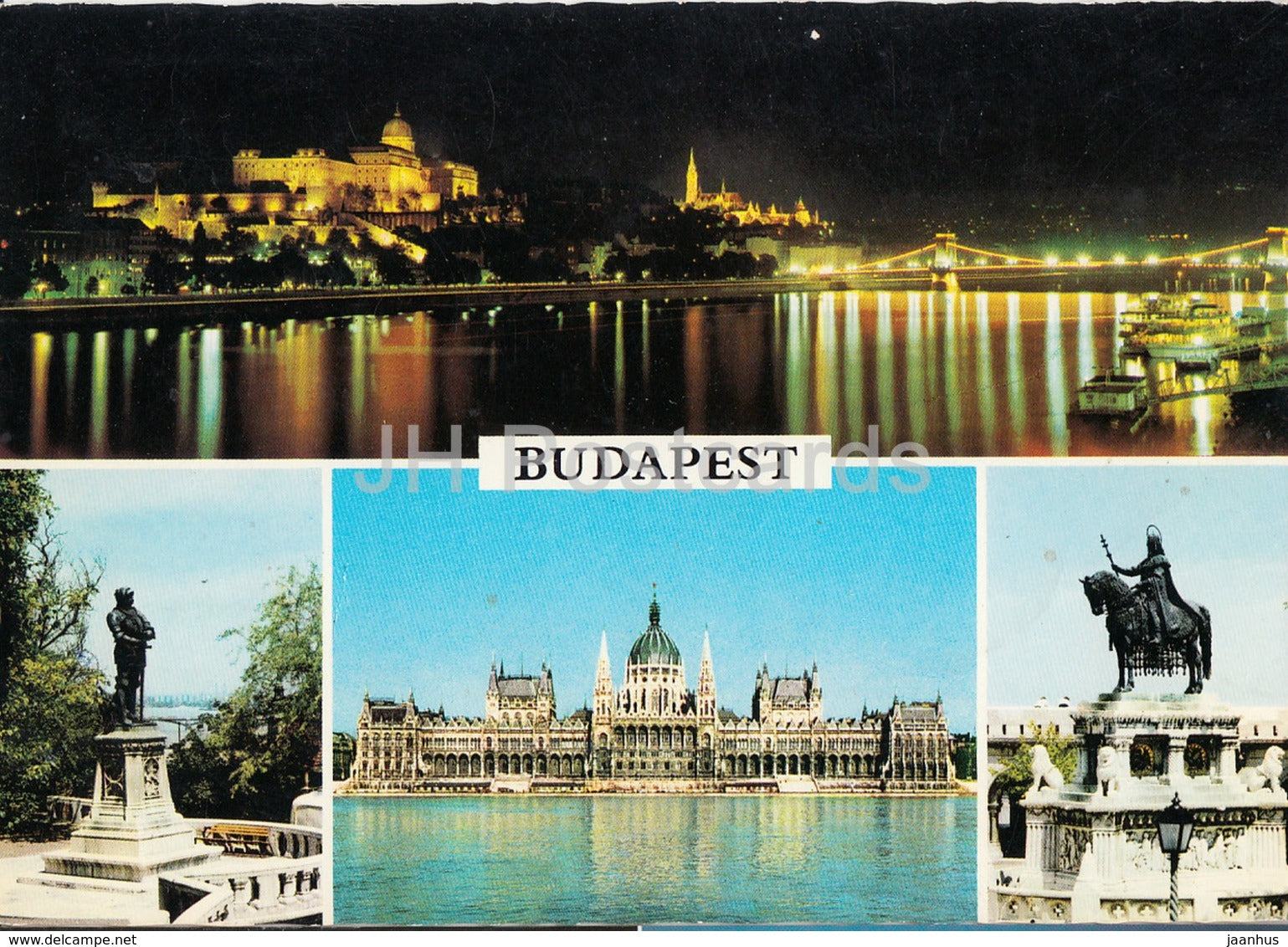 Budapest - castle hill - parliament - monument - architecture - multiview - 1983 - Hungary - used - JH Postcards