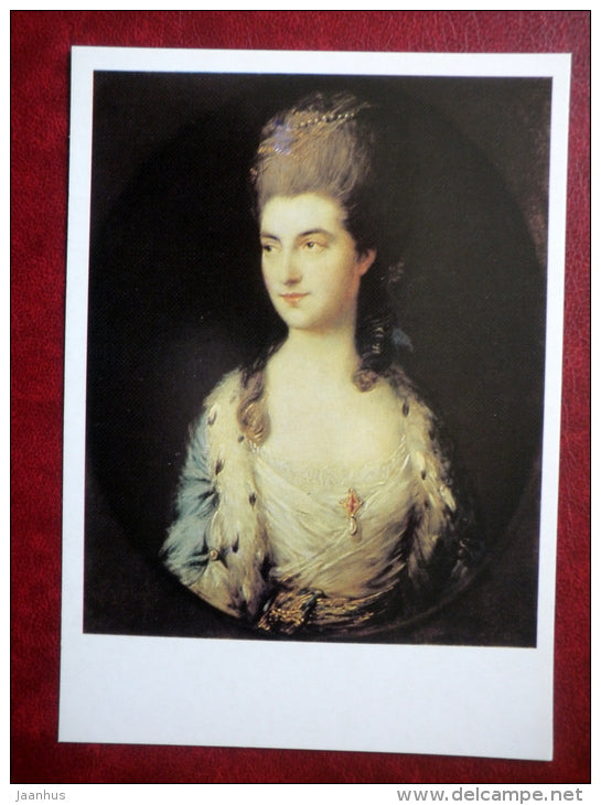 painting by Thomas Gainsborough - Portrait of Miss Sparrow - english art - unused - JH Postcards